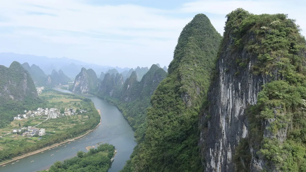 Karst mountains along a winding river in Guilin
